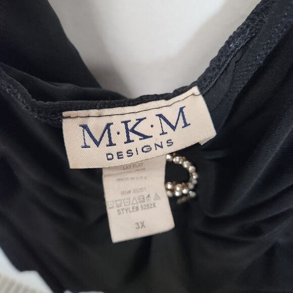 MKM Designs Ruched Top Halter Blouse in Black Size 3X - Picture 4 of 5